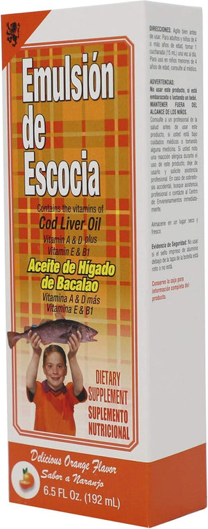 Cod Liver Oil Liquid, Cherry, Fish Oil Liquid with Vitamins A, D, E & B1 for Kids & Adults, Immune & Bone Health, Omega-3, 2 Pack (6.5 Fl Oz Each) 