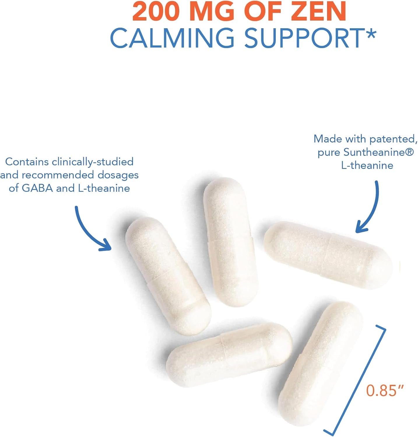 Allergy Research Group 200Mg of Zen Supplement - GABA, L-Theanine, Calmness Support, Day or Night, Hypoallergenic, Vegetarian Capsules - 120 Count 