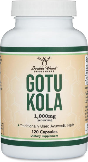 Gotu Kola Capsules (Centella Asiatica) 1,000Mg of per Serving (120 Capsules) No Fillers, Vega, Safe, Non-Gmo, Gluten Free (Gotu Kola Extract for Relaxation and Cognitive Function) by Double Wood