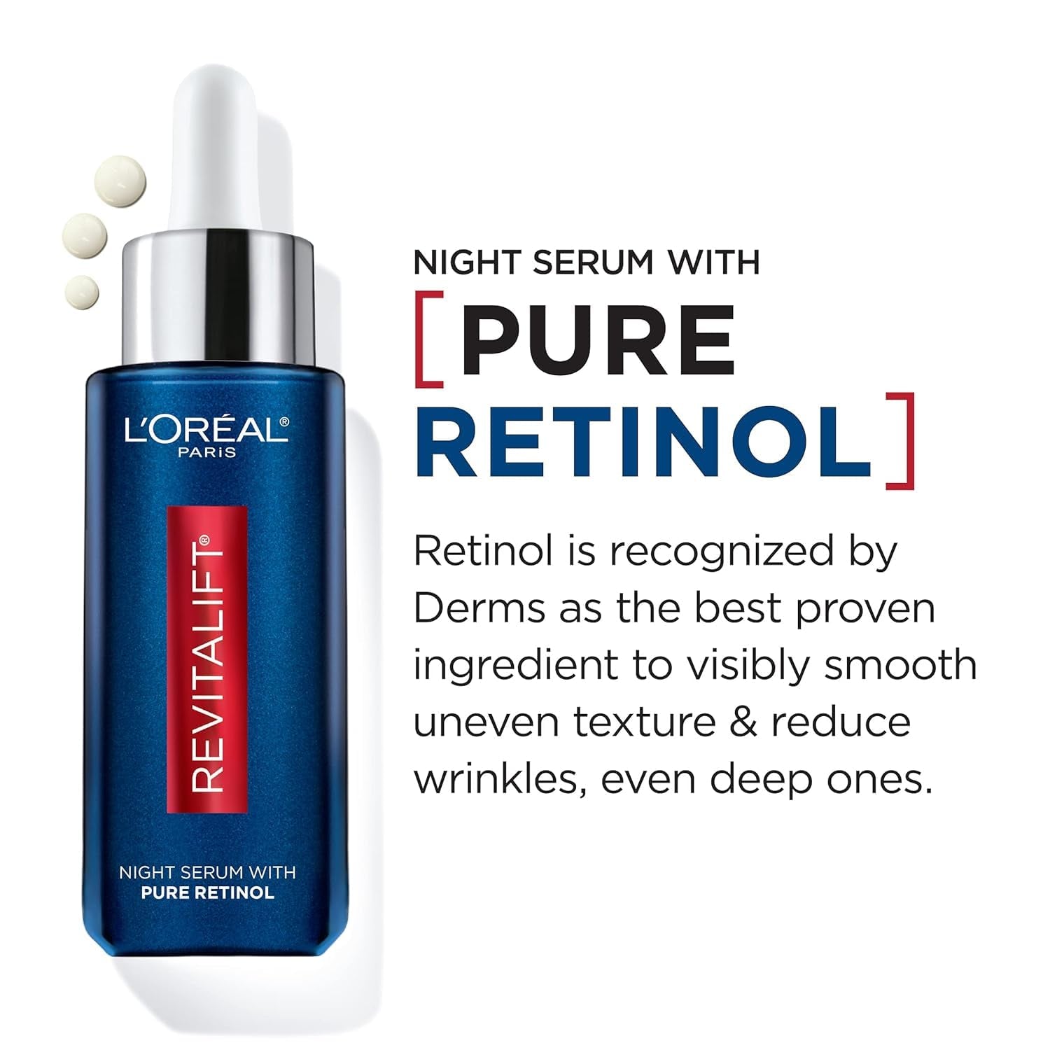 L'Oreal Paris Revitalift 1.5% Pure Hyaluronic Acid Face Serum + 0.3% Pure Retinol Night Serum, 1 Kit