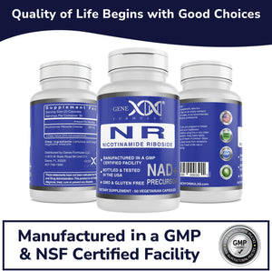 GENEX NR Nicotinamide Riboside 500Mg/Serving (120 Capsules) NAD+ Precursor for Healthy Aging - Gmp-Certified, Non-Gmo, Gluten-Free, Vegetarian (1 Pack) 
