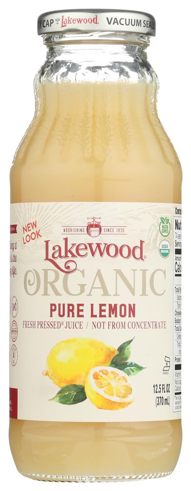 LAKEWOOD JUICE LEMON PURE ORG, 12.5 FO by Lakewood
