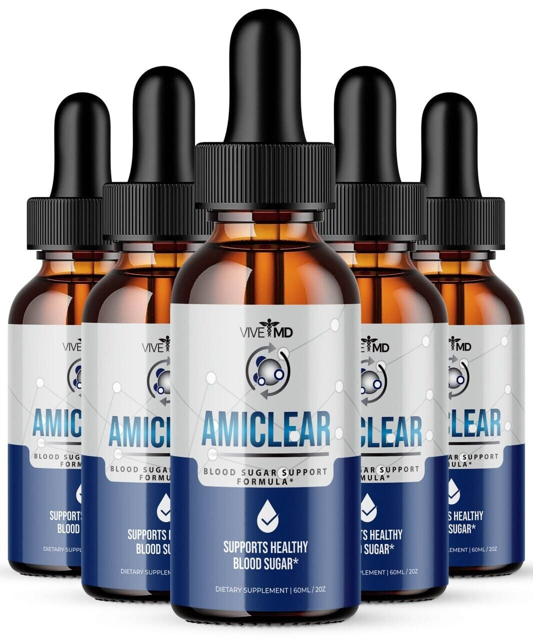 Amiclear Blood Support Dietary Supplement Drops Official Formula (5 Pack)