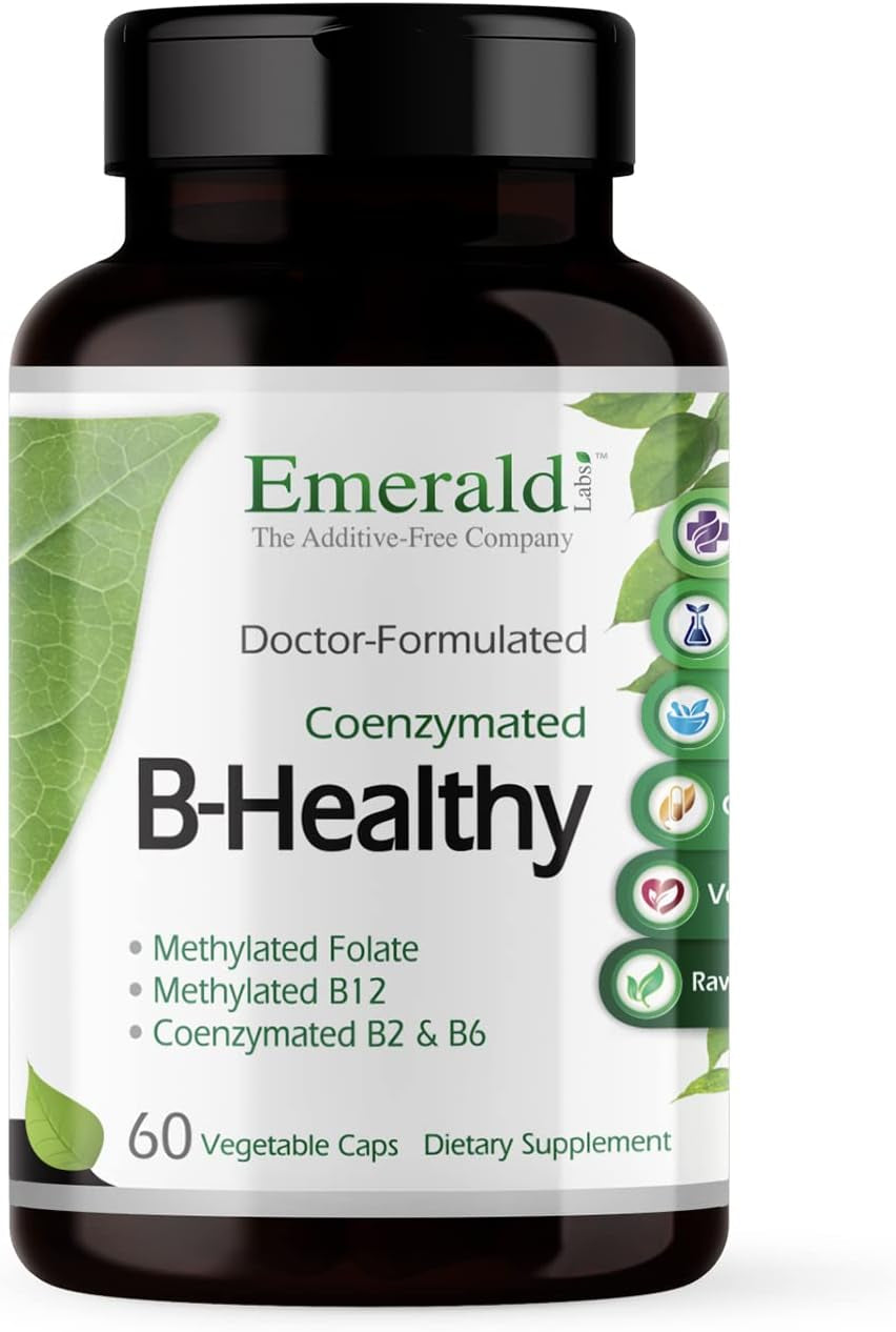 EMERALD LABS B-Healthy - Vegan Vitamin B Complex - Includes Methylated Folic Acid & Full Spectrum B Vitamins - Supports Immune, Brain & Heart Health* 