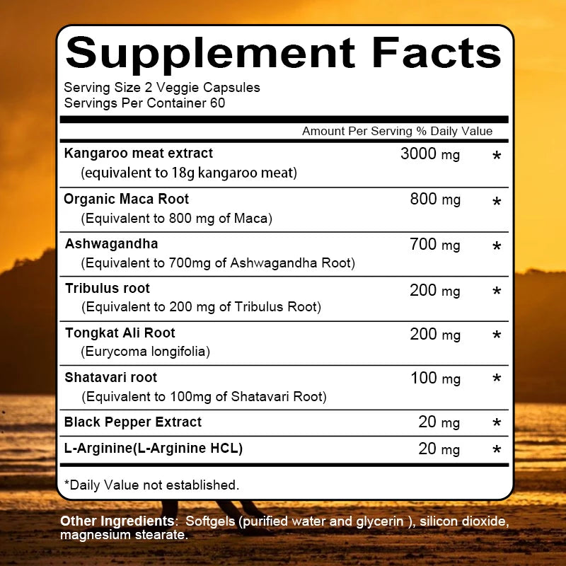 L-Arginin Nitric Oxide, Testosteron Booster, 60 Capsules X 2 Bottle 