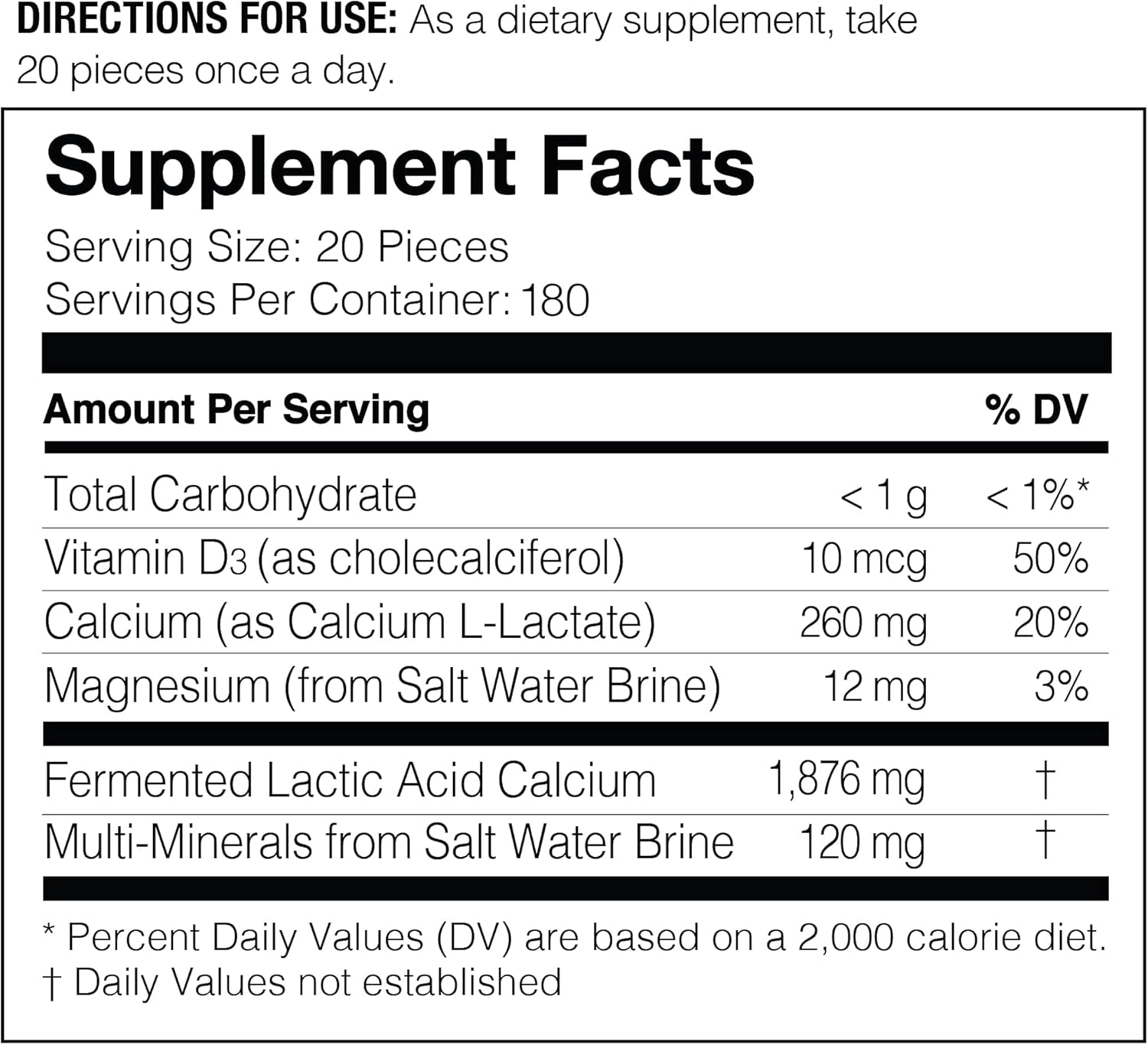 Mineral L-Cal Supplement, Large Bottle, 6 Month Supply, Enriched with Magnesium, Vitamin D3 and Minerals, Tablets, 360G, 3,600 Balls (Pack of 1)