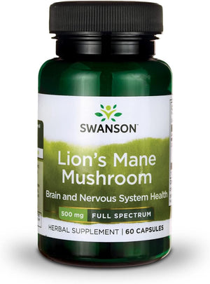 Lion'S Mane Mushroom Capsules - 500 Mg Each, 60 Capsules - Herbal Supplement Supporting Cognitive Function