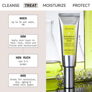 Naturium Retinaldehyde Cream Serum 0.10%, Advanced Anti-Aging & Smoothing Potent Face & Skin Care, 1.7 Oz 