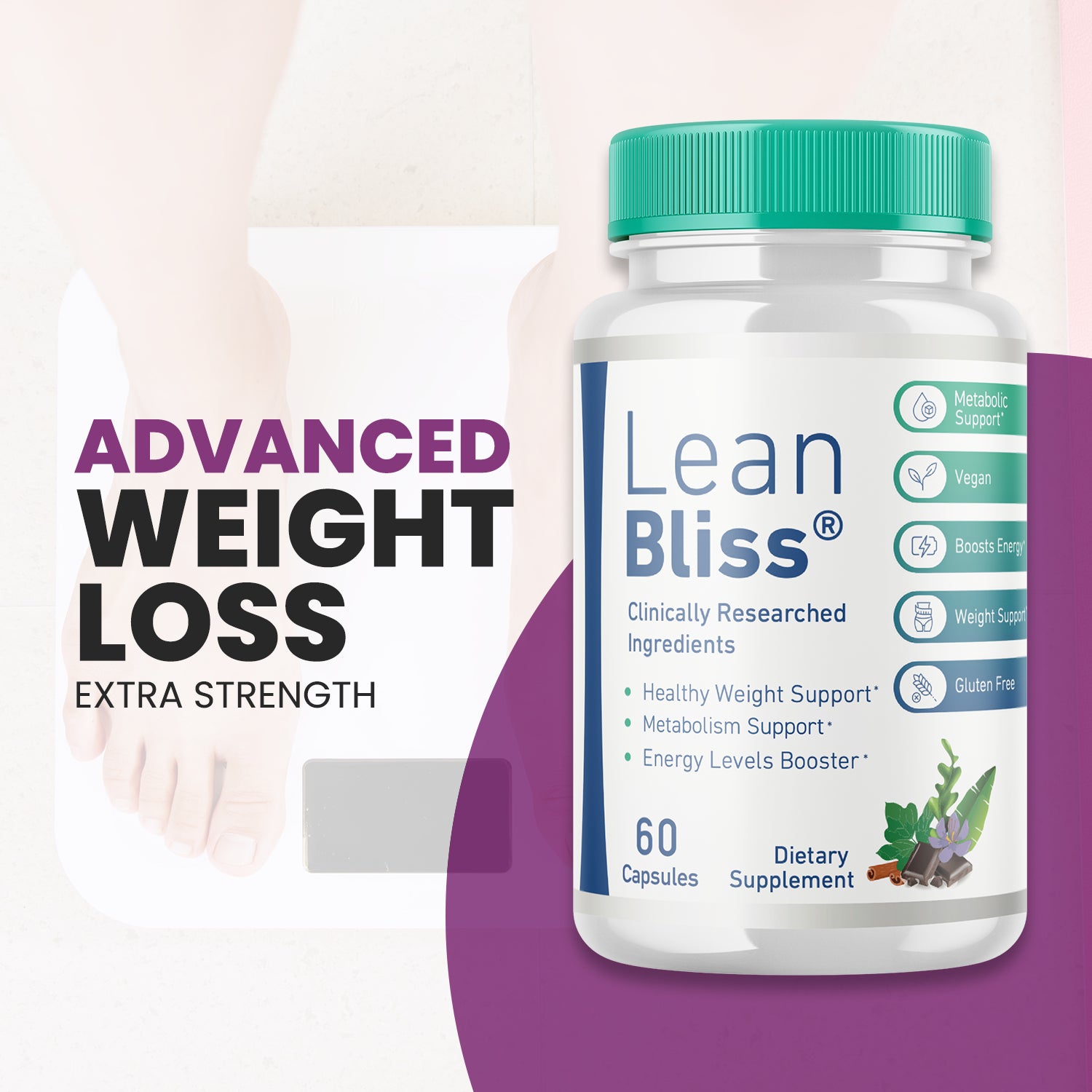 Lean Bliss, Leanbliss Supplement for Weight Loss & Fat Burning (60 Capsules) 