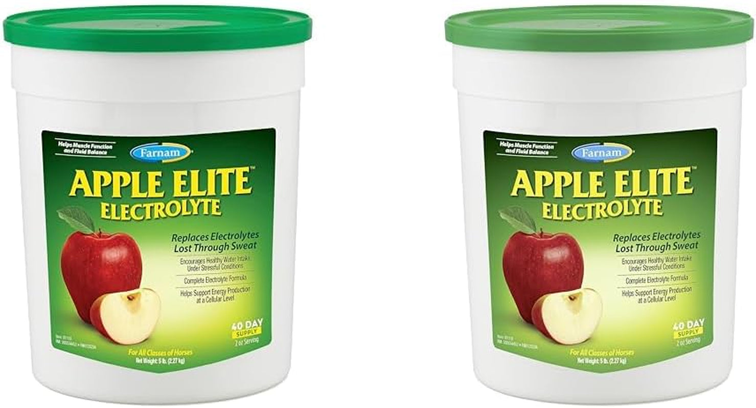 Farnam Apple Elite Horse Electrolyte Powder, Replaces Minerals Lost in Sweat during Exercise, Extreme Weather & Stressful Conditions, 5 Lb., 40 Day Supply