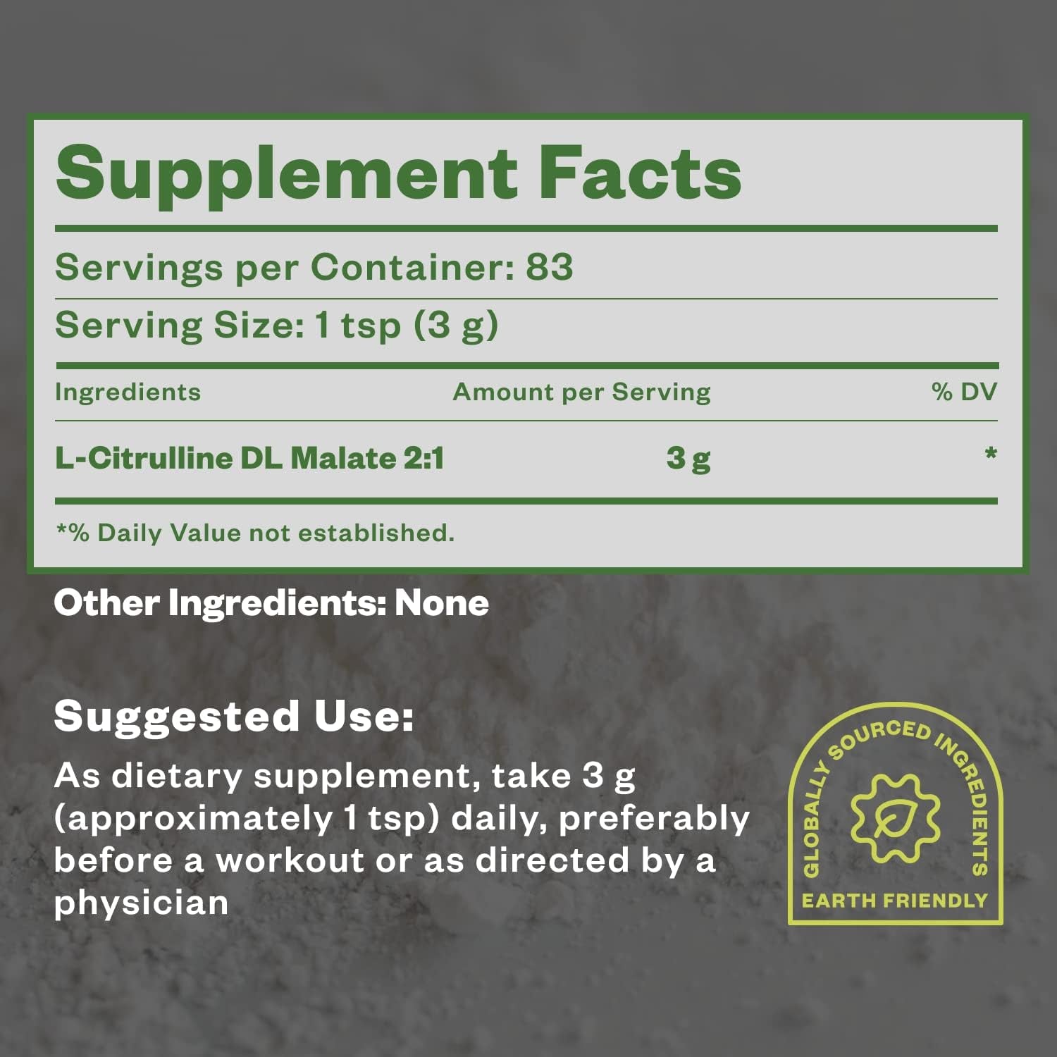 L-Ctrulline Powder 250G, Premium Citrulline 2:1 Malate Supplement for Strength Performance and Energy, Pre-Workout Citrulline Malate Powder - Enhance Muscle Pumps and Recovery - 83 Servings