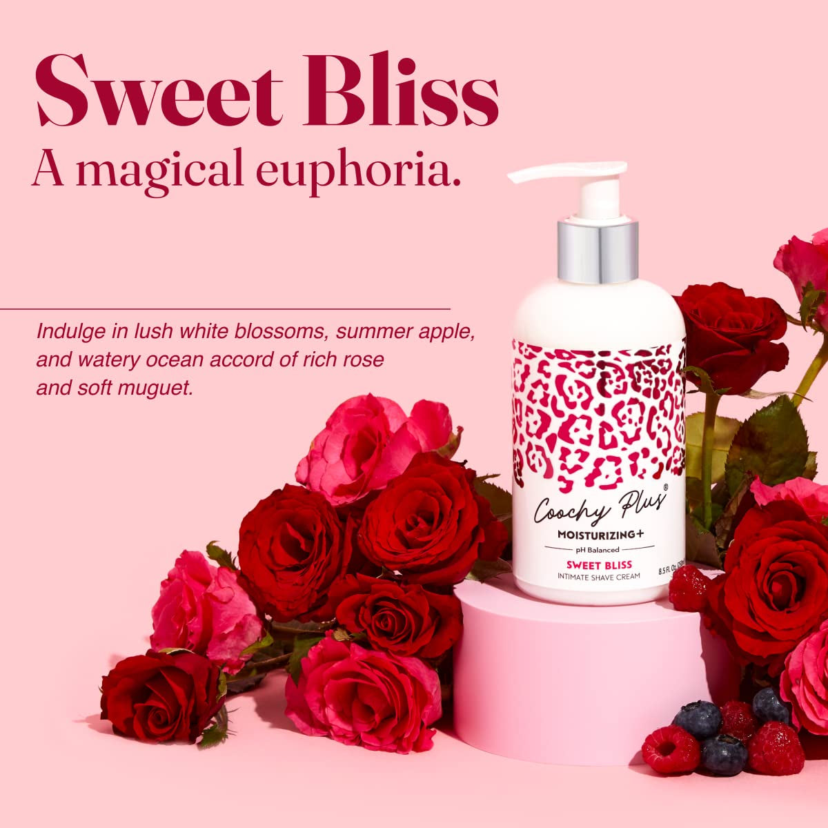 Coochy plus Intimate Shaving Cream MOISTURIZING plus SWEET BLISS for Pubic, Bikini Line, Armpit - Rash-Free with Patent-Pending Formula – Prevents Razor Burns & Bumps, In-Grown Hairs, Itchiness 3 Pack 