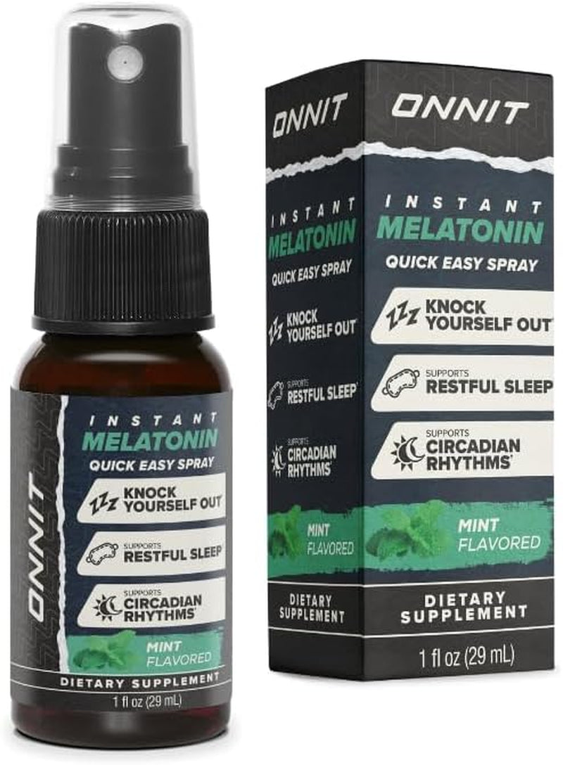 ONNIT Melatonin Liquid Sleep Support Spray, Mint Flavor, Sleep Support for Adults, 3Mg Melatonin per Spray, 1 Fl Oz
