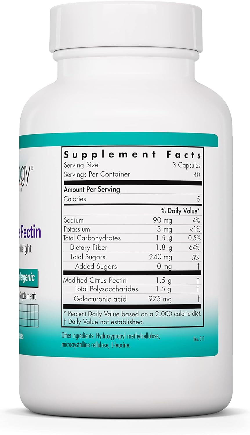 Nutricology Modified Citrus Pectin, Vegicaps, 120-Count