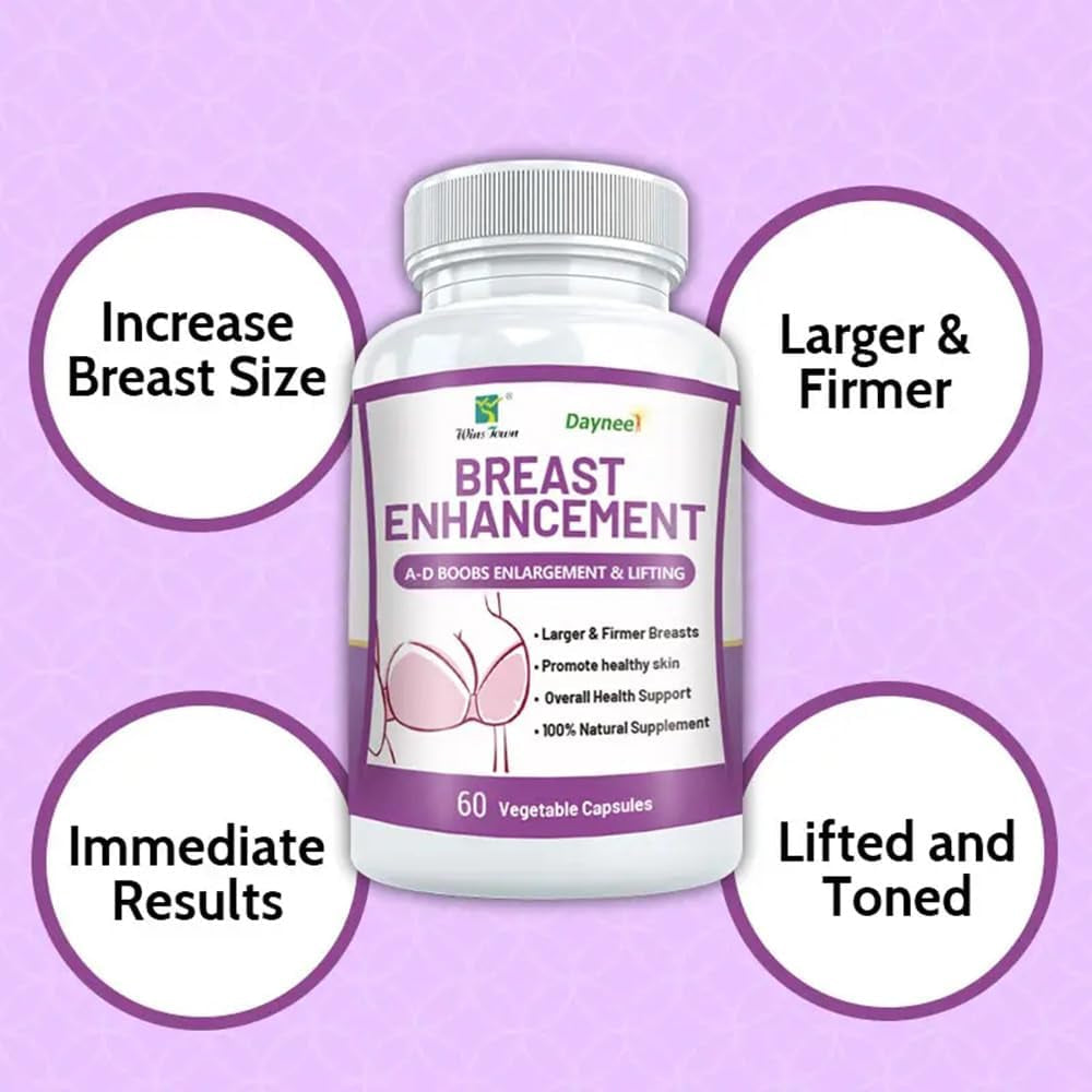 Breast Enhancement Capsule, A-D Boobs Enlargement and Lifting, Nature Breast Boobs Supplement Pills for Women, 60 Count