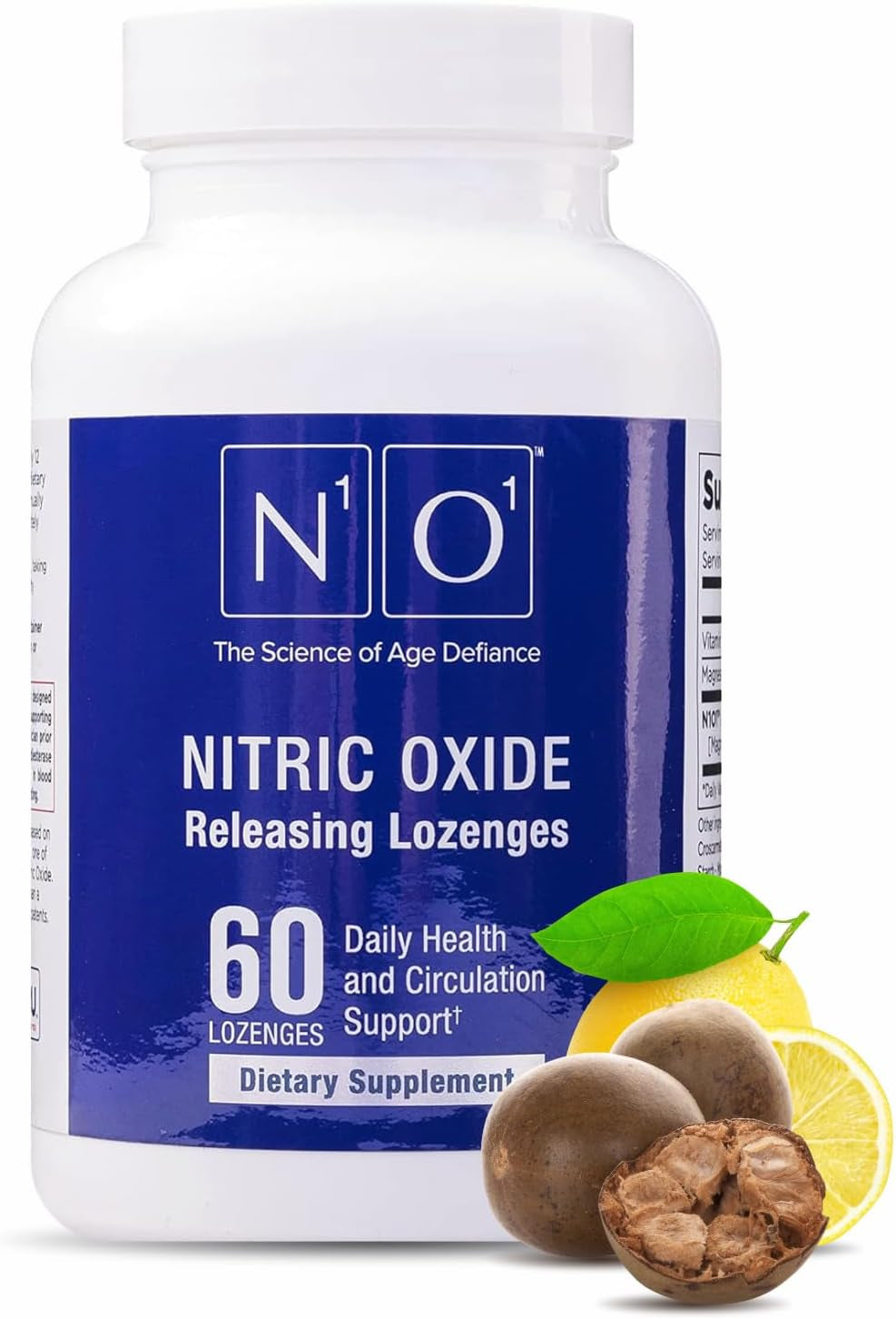 Nitric Oxide Lozenges for Heart Health Support - Dietary Supplement for Blood Flow, Oxygenation and Blood Pressure - 60 Count 