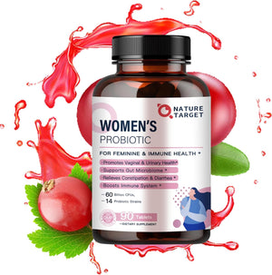 Probiotics-For-Women, Probiotics and Prebiotics, Cranberry and D-Mannose, 50-Billion-Cfus, Organic Probiotics for Digestive Health/Gut Health/Immune Booster/Weight Management, Women'S Probiotics 