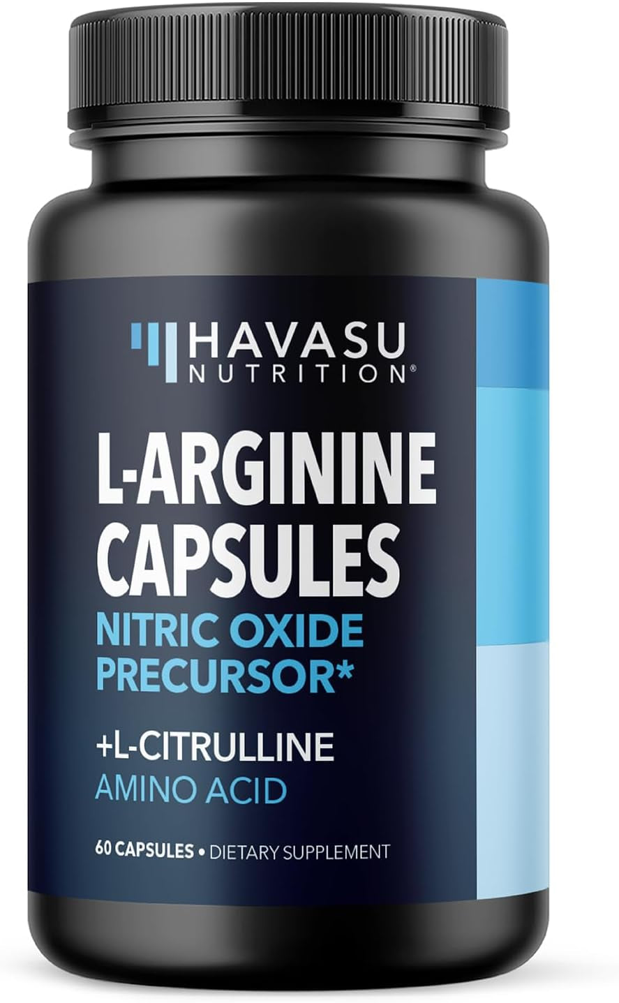 L-Arginine Capsules for Active Males - 60 Count, Non-Gmo, 1200Mg Blend of L Arginine and L Citrulline - Arginine Supplement for Enhanced Performance - L Arginine 1000Mg for Muscle Support
