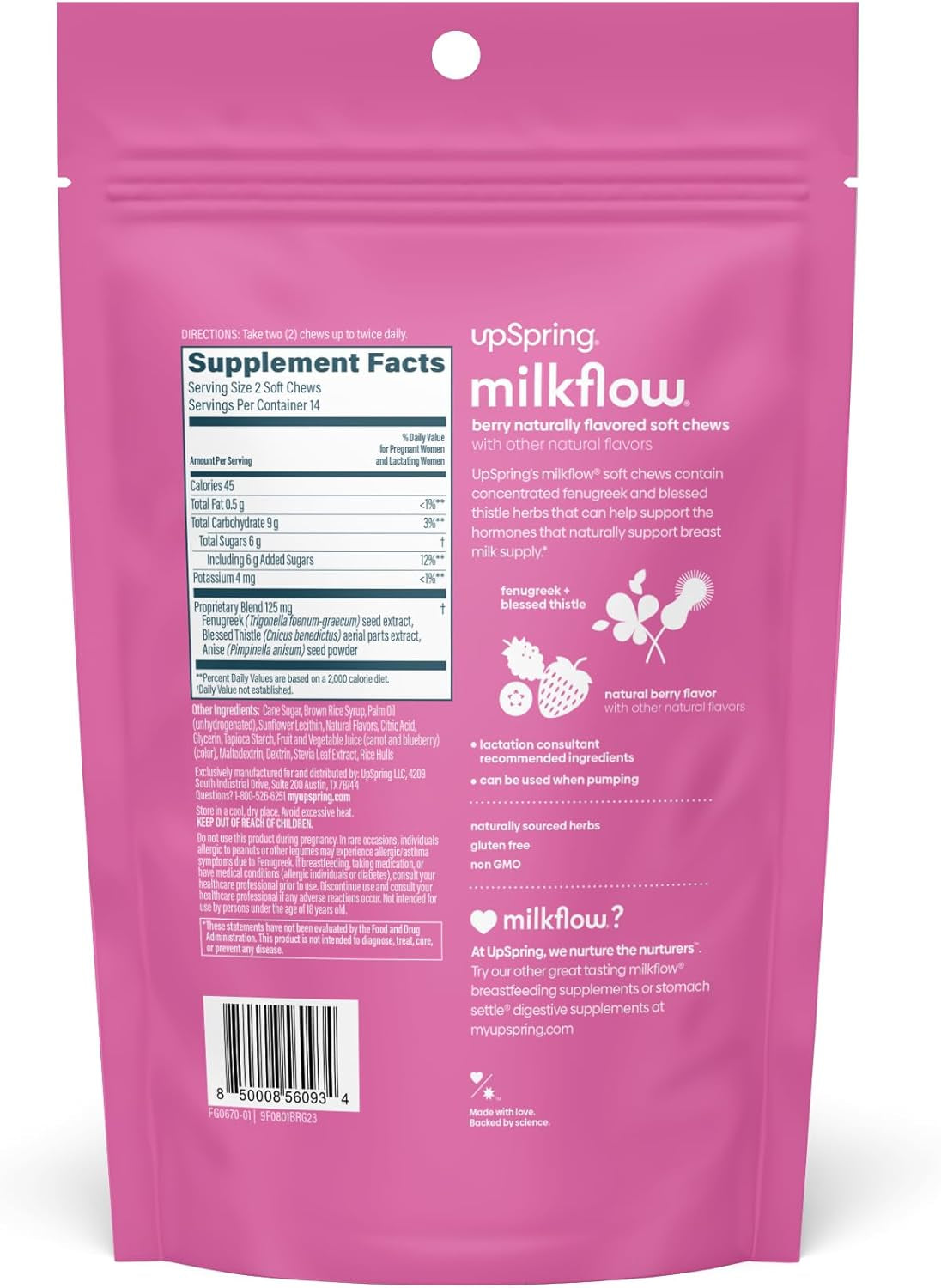 Lactation Supplement for Breastfeeding, Berry Flavor Milkflow Soft Chews, Portable Lactation Snacks for Milk Supply Increase with Fenugreek & Blessed Thistled, Individual Packaging, 28Ct