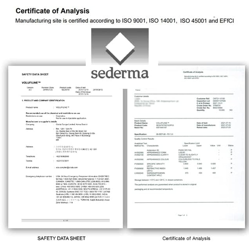 [ Volufiline 30Ml ] Cosmetic Ingredient -100% Volufiline Ampoule 30Ml(1 Fl. Oz) France SEDERMA | Cosmetic Grade | for Face and Body Improve Skin Elasticity, Wrinkle Improvement