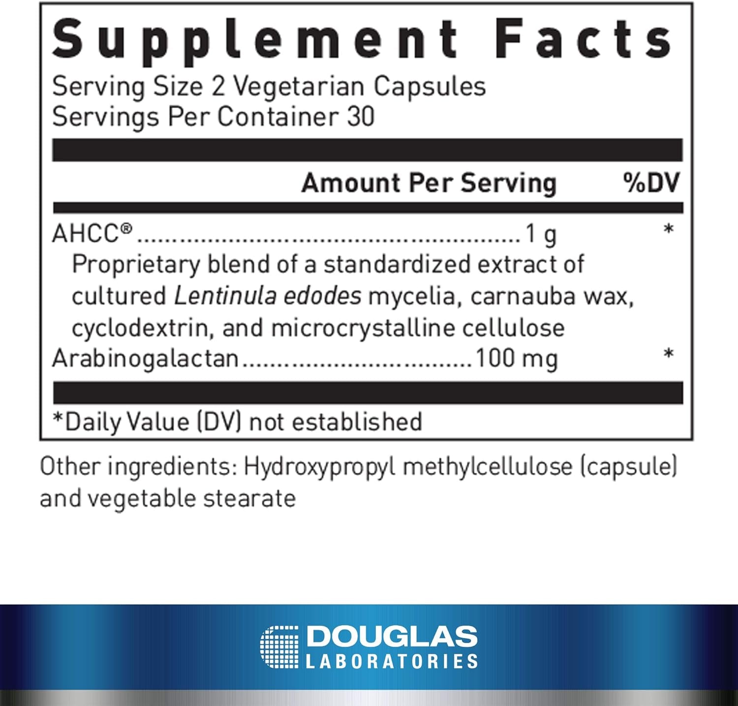 Douglas Laboratories AHCC® plus | Mushroom Extract Formula with Arabinogalactin for Immune Support | 60 Capsules