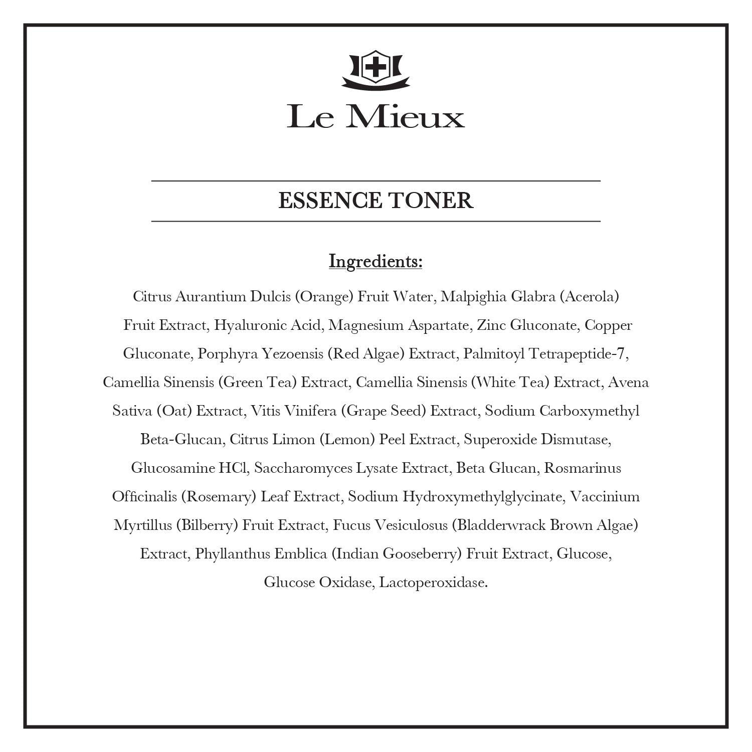 Le Mieux Essence Toner - Serum-Infused Moisturizing Facial Toner Spray with Peptides, Enzymes & Marine Algae, Hyaluronic Face Spray for Sensitive Skin (6 Oz / 180 Ml)