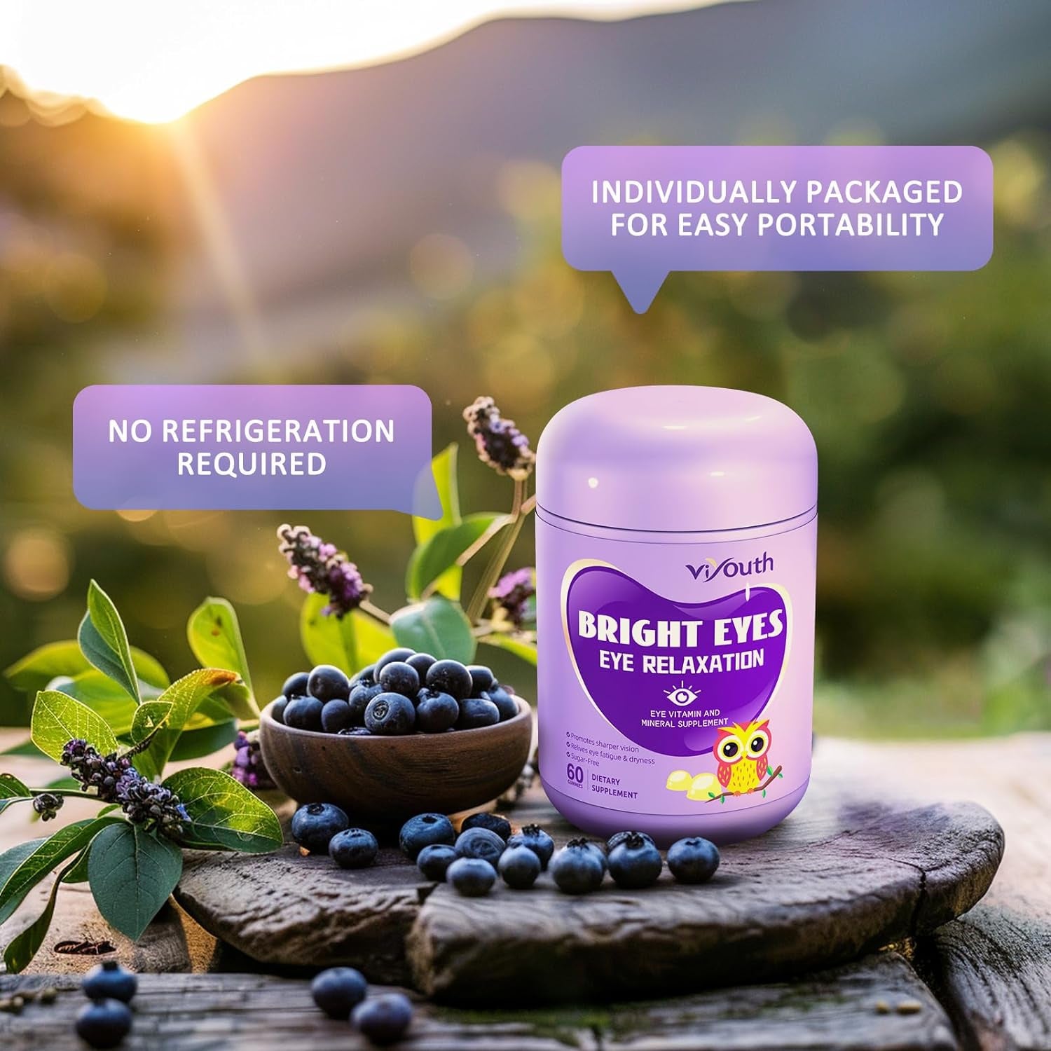 Eye Vitamin Supplement Lutein Gummies, Lutein and Zeaxanthin Gummy Vitamins Eye Care - Lutein Gummies, Helps Clear Vision, Supports Blue Light, 60 Gummies