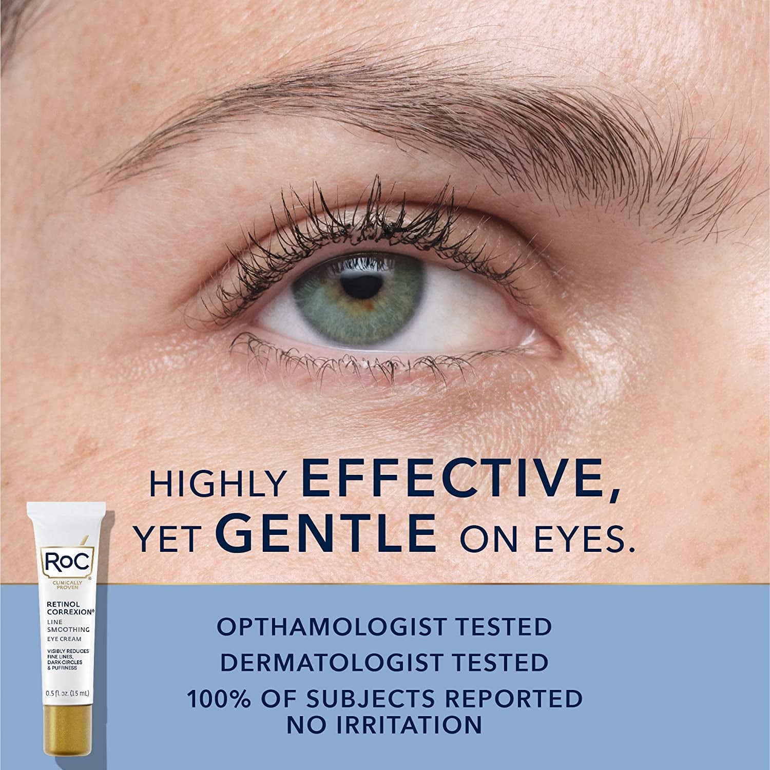 Roc Retinol Correxion Value Set Duo, Deep Wrinkle Anti-Aging Night Face Cream (10 Fl Oz) + Daily under Eye Cream for Dark Circles & Puffiness (.5 Fl Oz), Skin Care Set (Packaging May Vary)