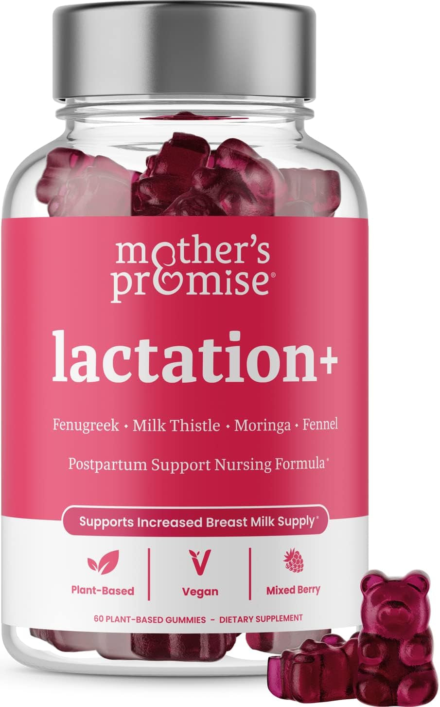 Lactation Supplement Gummies for Breast Milk Production Increase | Postnatal Lactation Support for Breastfeeding, Nursing & Lactating with Fenugreek, Moringa & Milk Thistle | Vegan 