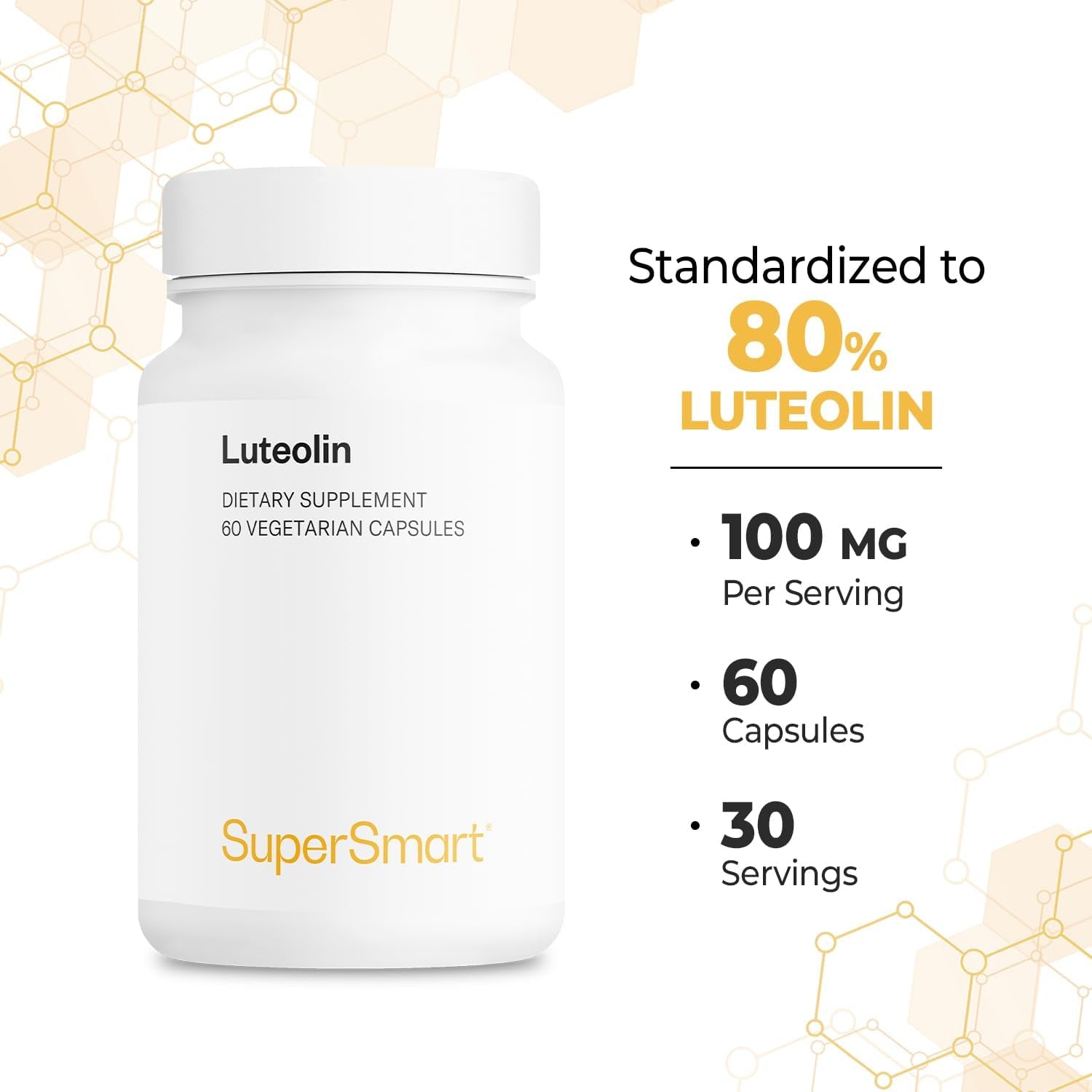 '- Luteolin 100Mg per Day (High Strength) - Bioactive Flavonoid Supplement | Non-Gmo & Gluten Free - 60 Vegetarian Capsules
