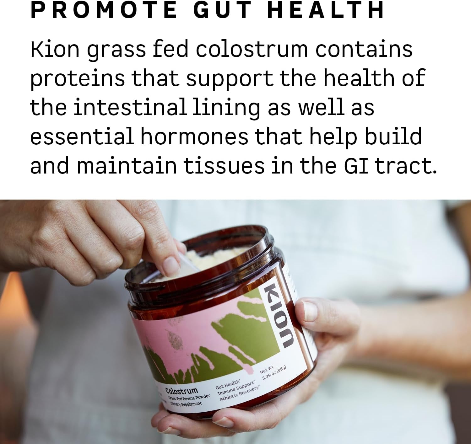 Kion Colostrum | Grass-Fed Bovine | Gut Health and Immune Support | 30 Servings 