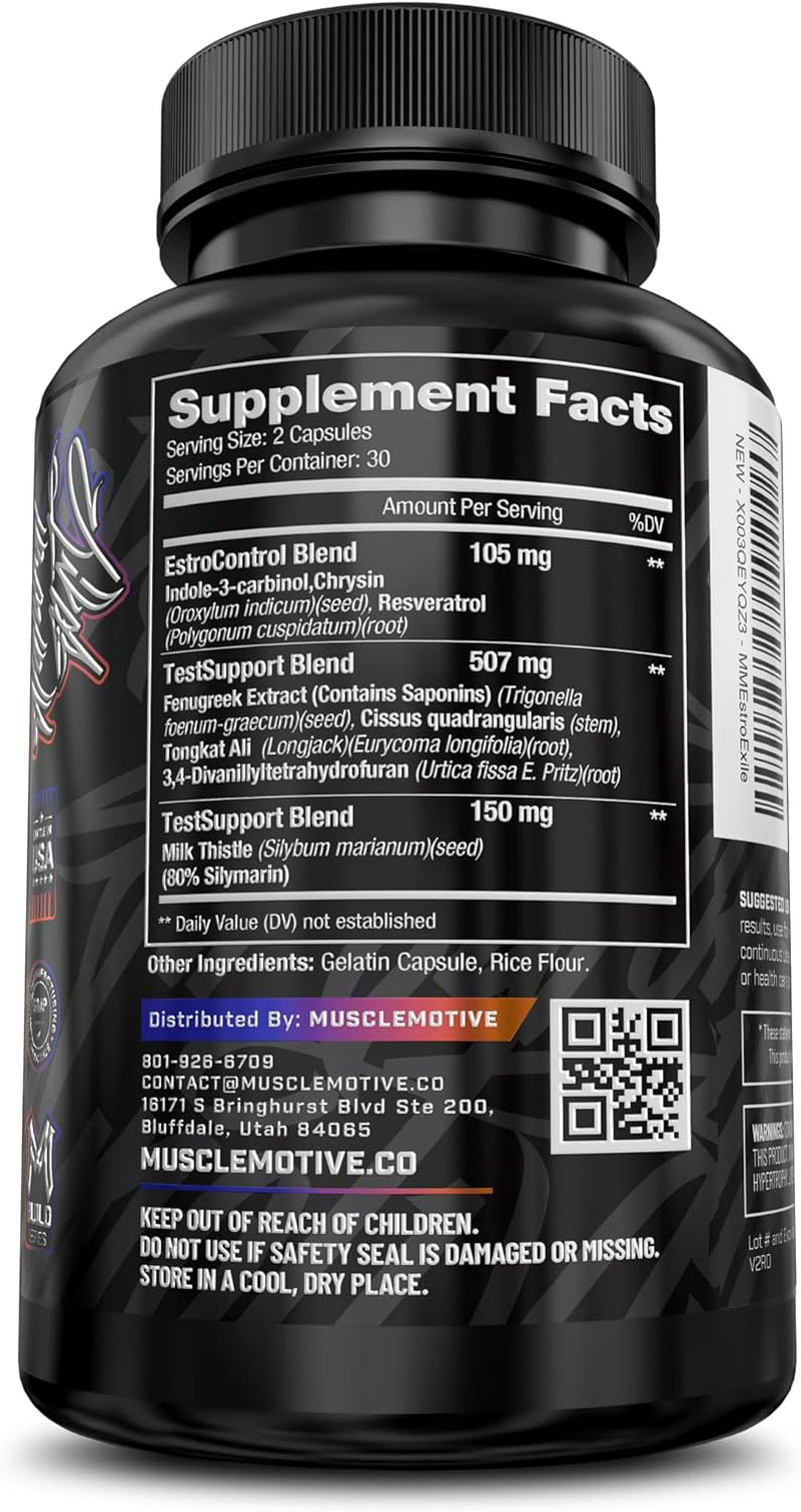 Testosterone Booster for Men – Estrogen Blocker & Natural PCT Post Cycle Therapy - Fenugreek, Tongkat Ali - Boost Stamina, Strength, Endurance, Energy, Vitality, & Muscle Growth – 60 Capsules