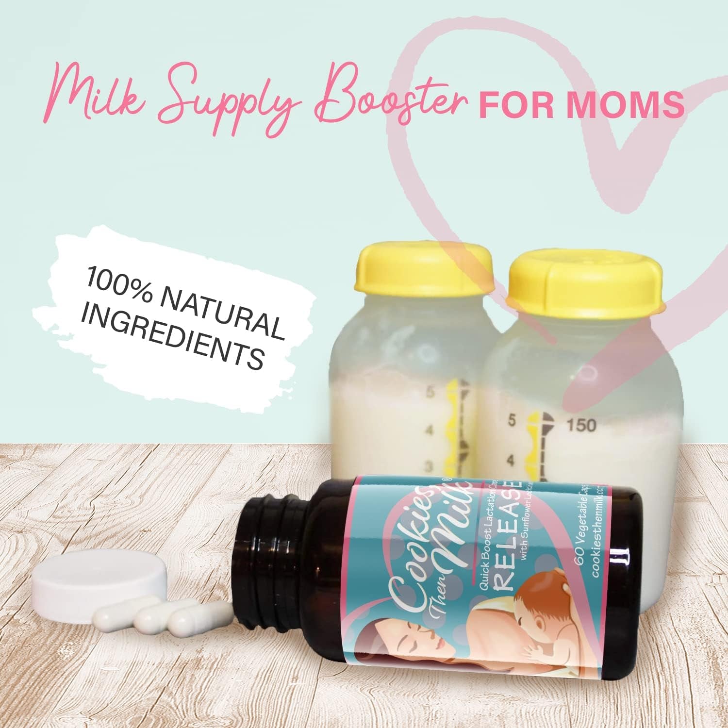 Lactation Support Supplement Capsules, Breastfeeding Essentials Postnatal Increase Breast Milk Supply, Milkflow Aid Pills, Ideal to Induce Postpartum Breastmilk & Feeding Milk