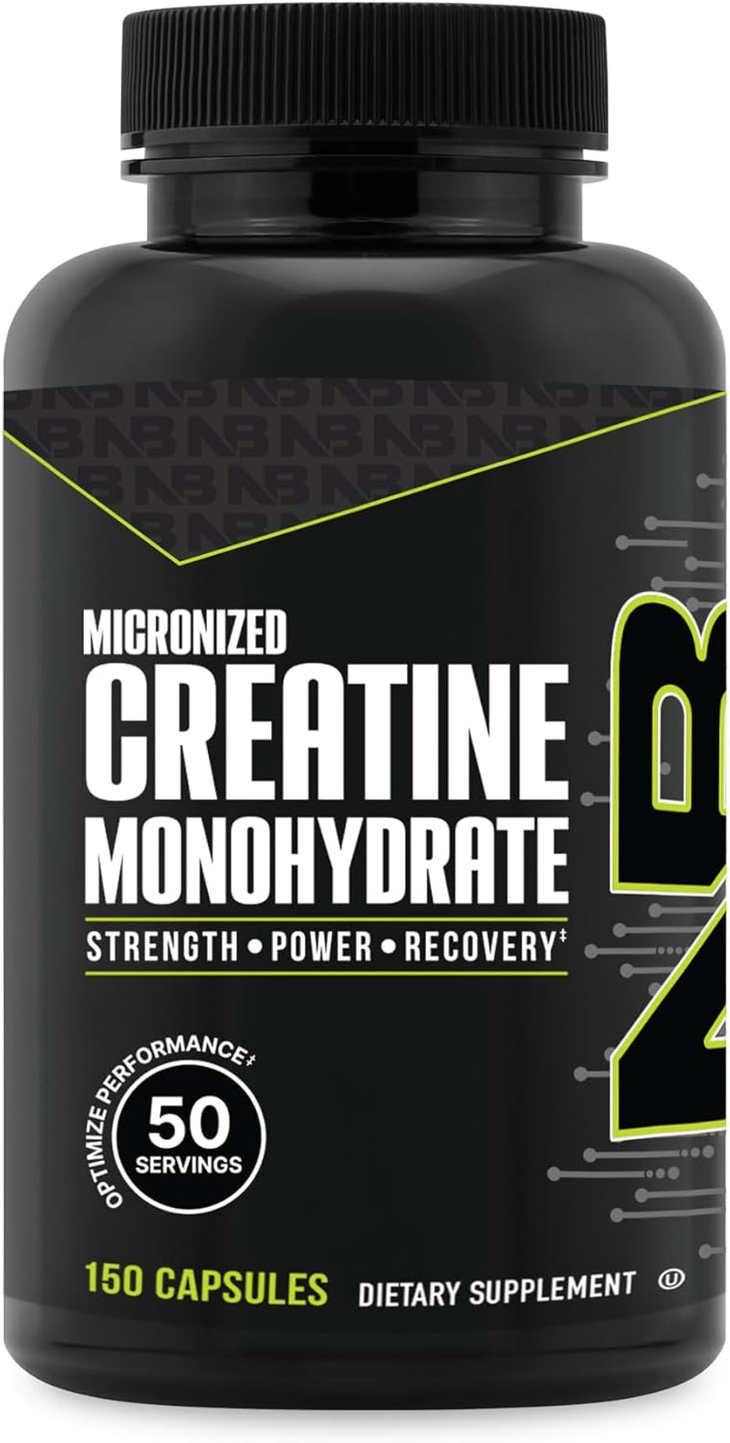 Nutrabio Micronized Creatine Monohydrate Capsules, Keto Friendly, Supports Muscle Energy, Strength, and Growth, 2500Mg, 150 Capsules