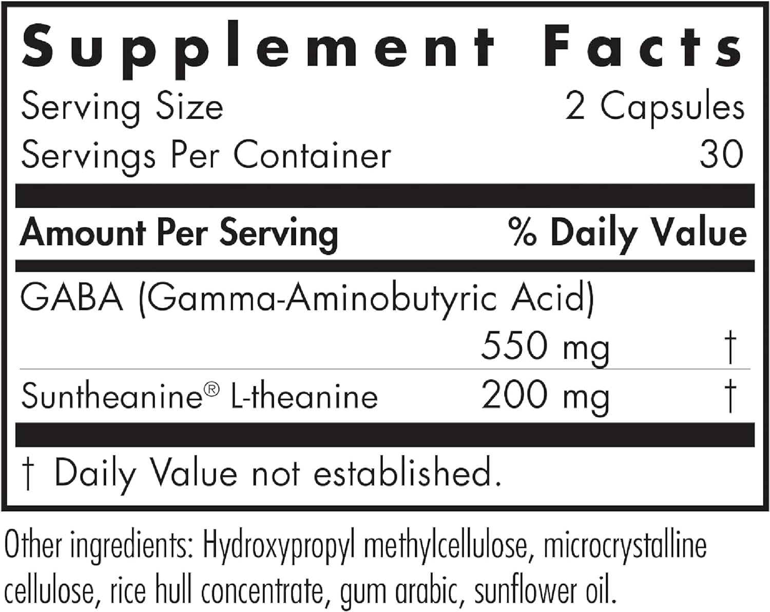 Allergy Research Group 200Mg of Zen Supplement - GABA, L-Theanine, Calmness Support, Day or Night, Hypoallergenic, Vegetarian Capsules - 120 Count 