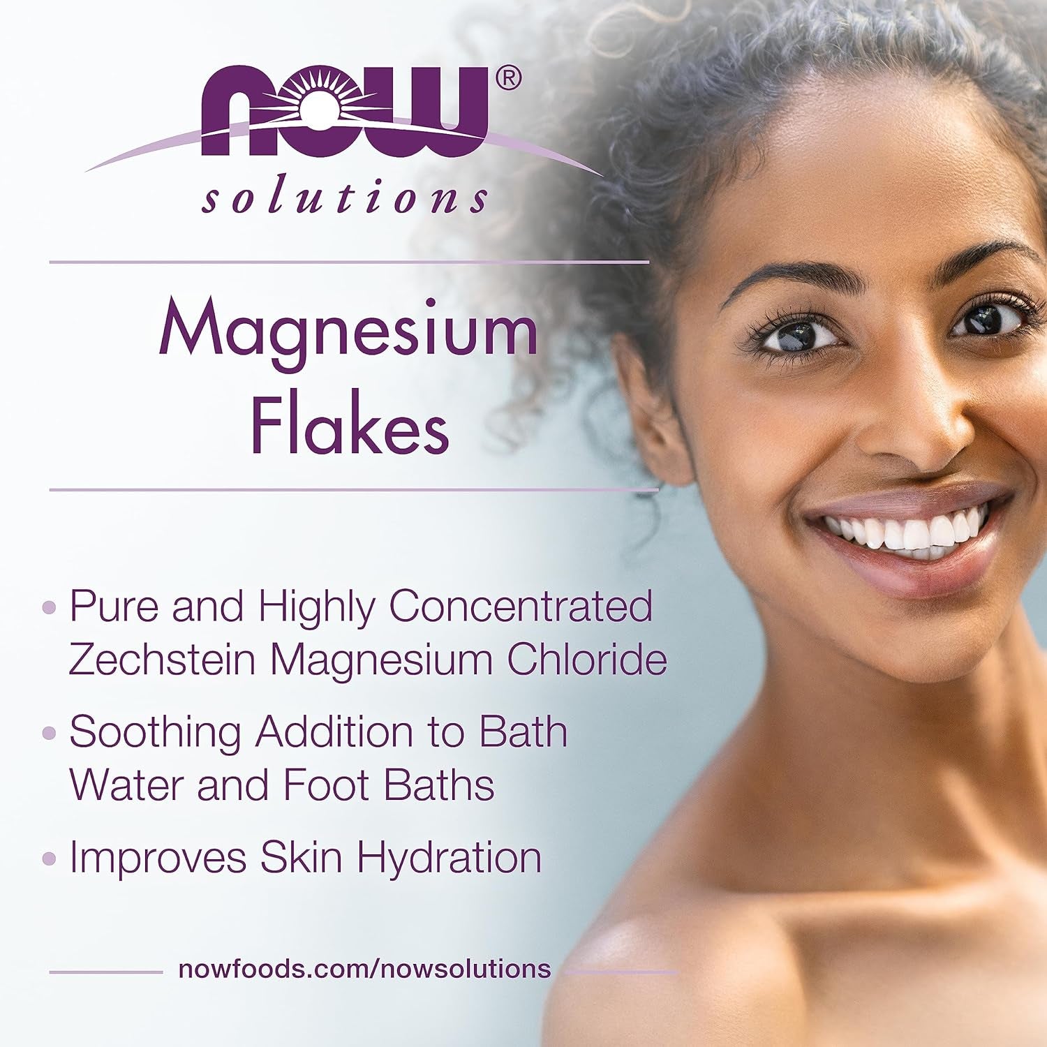 NOW Solutions, Magnesium Flakes, 100% Pure, from the Ancient Zechstein Seabed, Highly Concentrated, 54-Ounce 