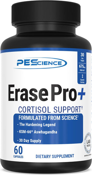 Pescience Erase Pro +, Natural Testosterone Booster, Cortisol Blocker, and anti Estrogen PCT Supplement, 30 Day Cycle