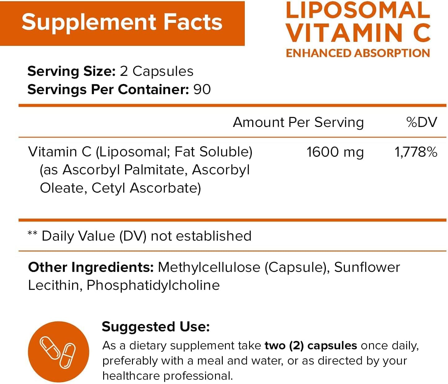 Nutriflair Liposomal Vitamin C 1700Mg, 180 Capsules - High Absorption, Fat Soluble VIT C, Antioxidant Supplement, Higher Bioavailability Immune System Support & Collagen Booster, Non-Gmo, Vegan Pills