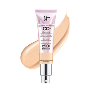 IT Cosmetics Your Skin but Better CC+ Cream Illumination - Color Correcting Cream, Full-Coverage Foundation, Hydrating Serum & SPF 50+ Sunscreen Radiant Finish 1.08 Fl Oz 