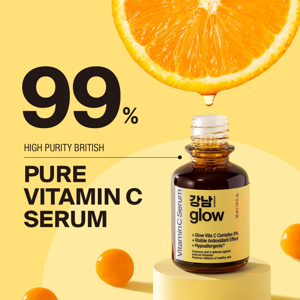 Vitamin C Serum 1.01 Fl Oz - Korean Skin Care I Vitamin E & Hyaluronic Acid Serum for Face I Face Moisturizer for Women I Vitamin C Face Serum