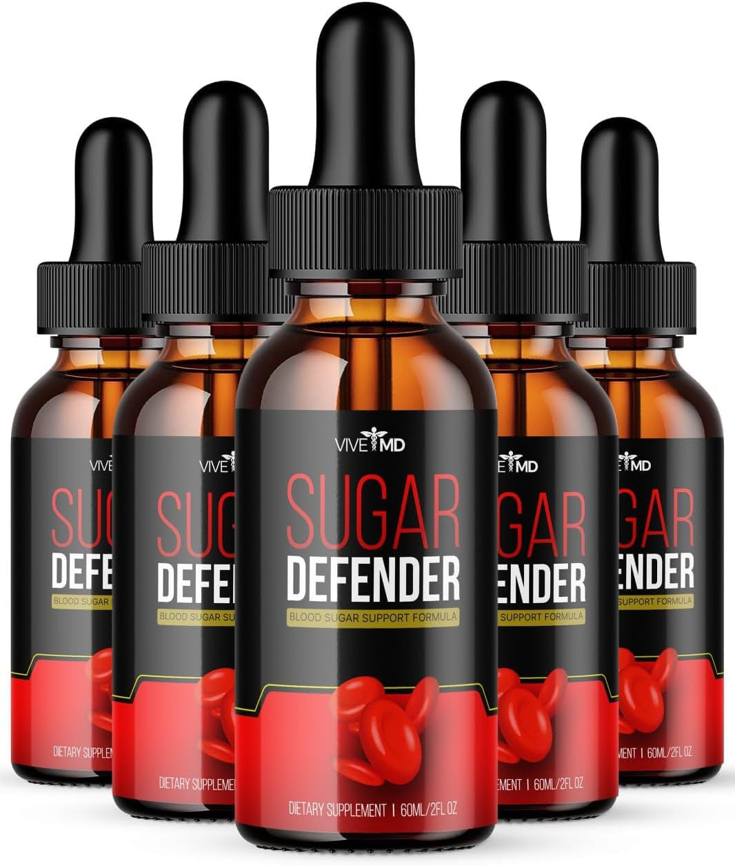 Sugar Defender Drops - Official Formula Sugar Defender 24, Sugar Defender Liquid, Maximum Strength Sugar Defender Supplement with Hawthorn Berry Organic, Sugar Defender Reviews (5 Pack)