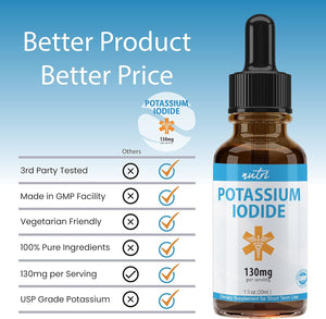 (2 Pack) Nutri Potassium Iodide Liquid Drops 130 Mg - Alternative to Potassium Iodide Pills - Potassium Iodine Tablets 130 Mg - YODO Naciente Ki Pills (2 Oz)