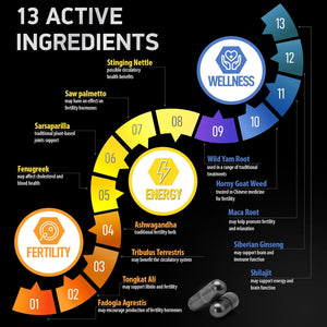 Male Fertility Supplements and Fadogia Agrestis Tongkat Ali Complex - Fertility and Energy Support Bundle