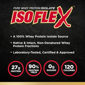 ALLMAX ISOFLEX Whey Protein Isolate, Vanilla - 1 Lb - 27 Grams of Protein per Scoop - Zero Fat & Sugar - 99% Lactose Free - Gluten Free & Soy Free - Approx. 15 Servings 