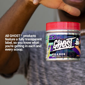 GHOST Gamer: Energy and Focus Support Formula - 40 Servings, Sour Patch Kids Redberry - Nootropics & Natural Caffeine for Attention, Accuracy & Reaction Time - Vegan, Gluten-Free