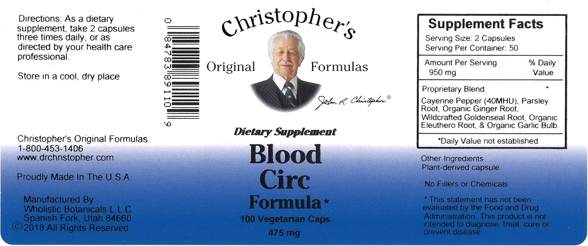 Dr. Christopher'S Blood Circulation Formula - 100 Ct (Pack of 3)