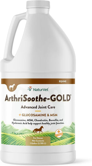 Naturvet Arthrisoothe-Gold Advanced Equine Glucosamine Joint Supplement Formula for Horses, Liquid, Made in the USA, 32 Ounce