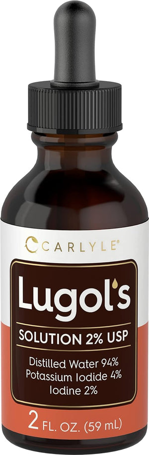 Carlyle Lugols Iodine 2 Percent 2 Fl Oz | Potassium Iodide and Iodine Solution 2% Liquid Drops