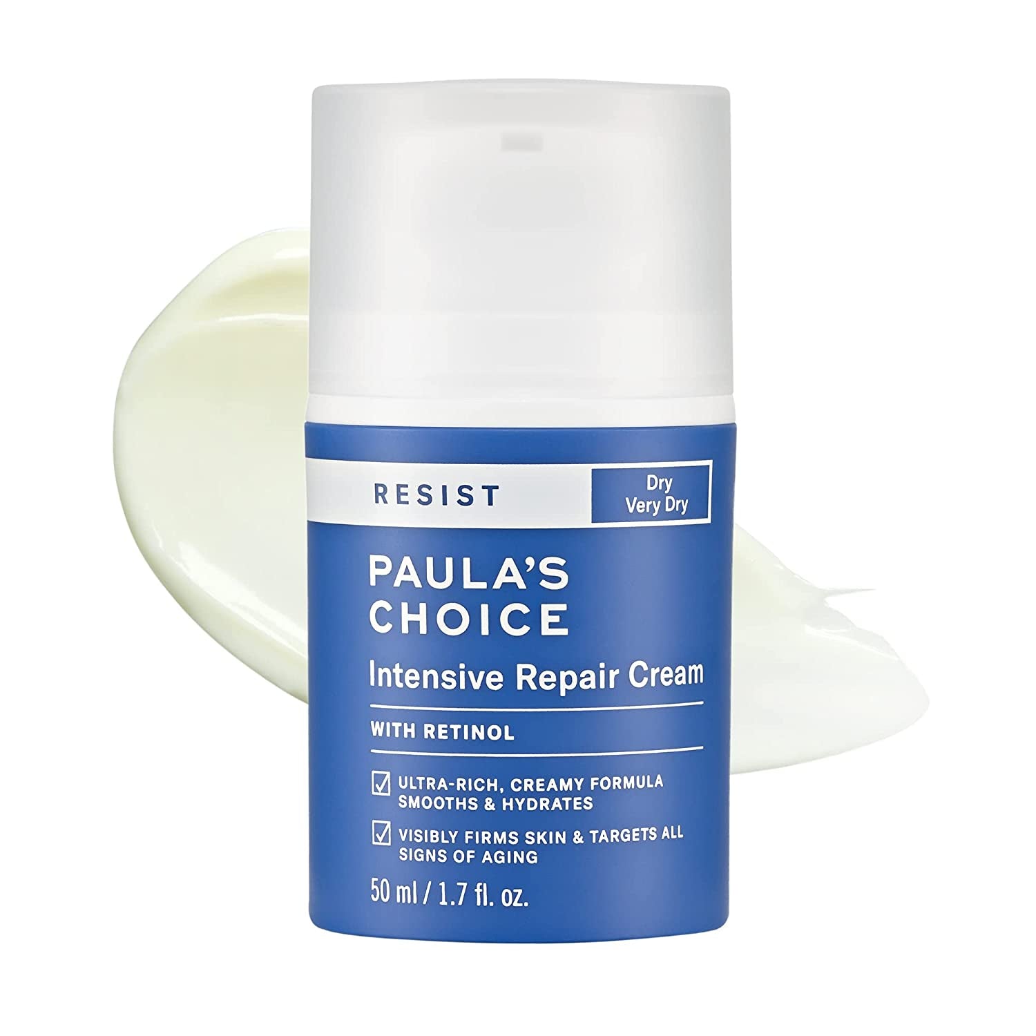 Paula'S Choice RESIST Intensive Repair Cream with Retinol, Hyaluronic Acid & Jojoba, Concentrated Anti-Aging Moisturizer for Dry, Chapped Skin, 1.7 Ounce