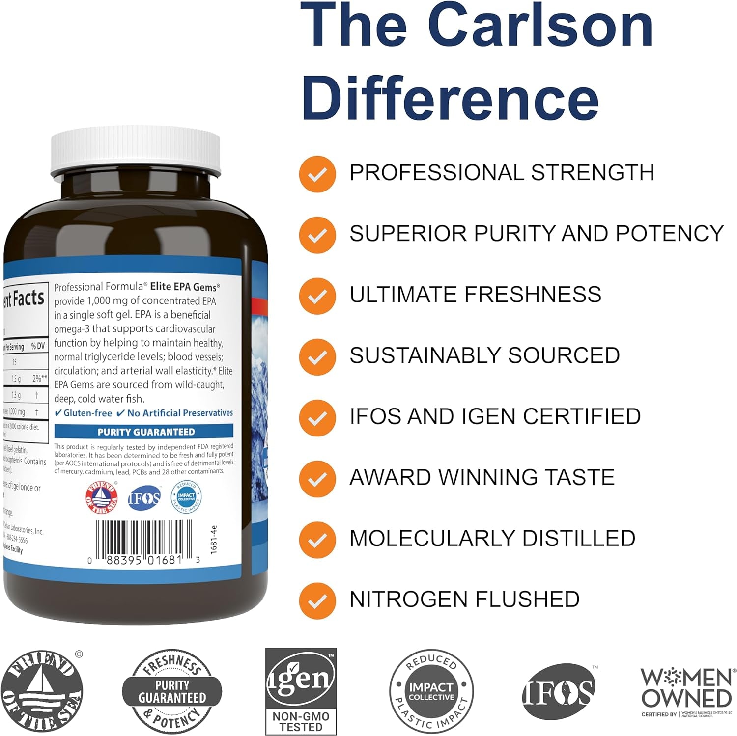 '- Elite EPA Gems, 1000 Mg EPA Fish Oil, Wild-Caught, Norwegian Fish Oil, Sustainably Sourced, Helps Maintain Healthy Triglyceride Levels, 120 Softgels 